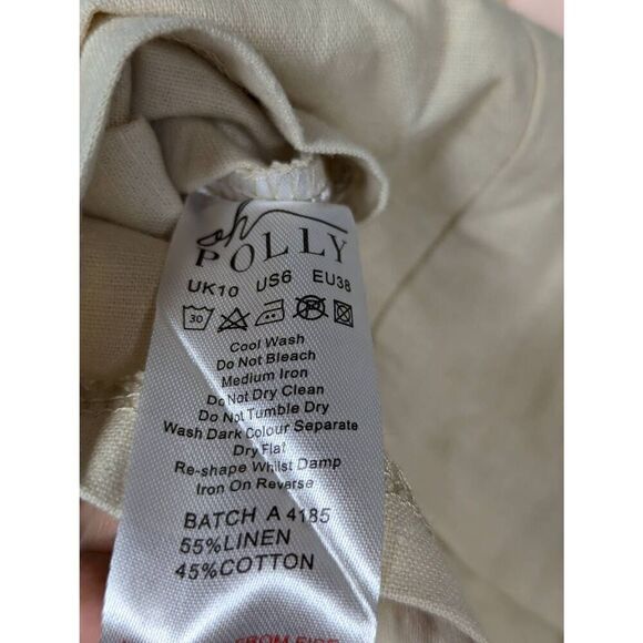 Oh Polly linen blend high waist shorts US 6 - Picture 4 of 5
